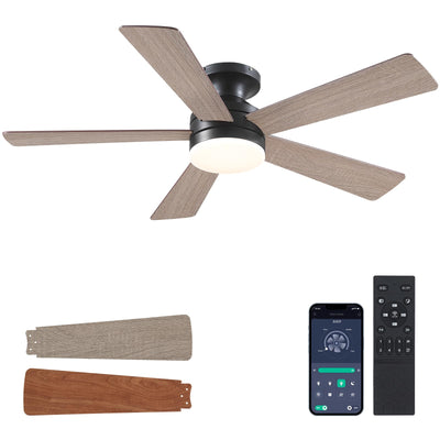 BYKISTOK Flush Mount Ceiling Fan with Lights